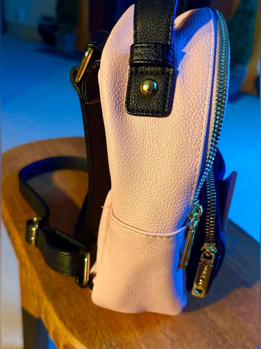 Betsey Johnson Classic Cat Mini Backpack in Blush Pink, Black & Gold - NWOT - Picture 14 of 16